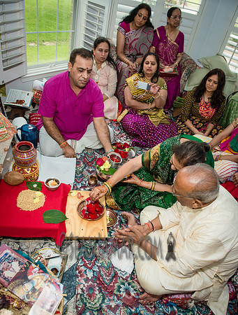 Khyaati and Joshua Ganesh Pooja - The Morar Home - Weatherford TX - 2017