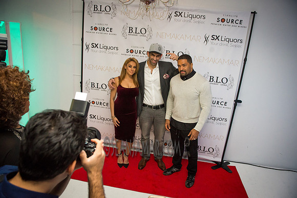 Nema Kamar, Peter Elias & David Otunga - BLO Restaurant Lounge - Grand Opening - NYC - 2015
