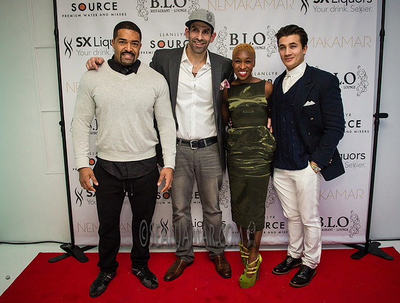 David Otunga - Peter Elias - Cynthia Erivo & Dean John-Wilson - BLO Restaurant Lounge - Grand Opening - NYC - 2015