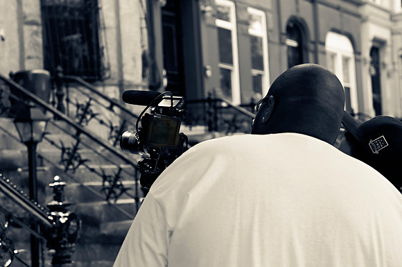 Chubb Rock checking the footage