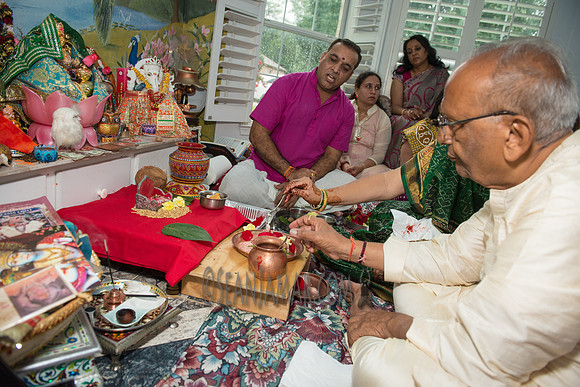 Khyaati and Joshua Ganesh Pooja - The Morar Home - Weatherford TX - 2017
