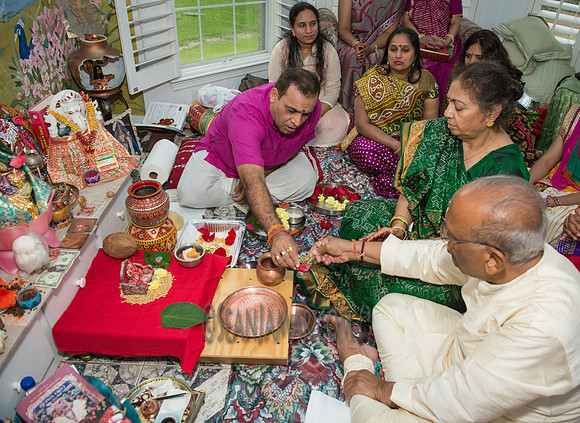 Khyaati and Joshua Ganesh Pooja - The Morar Home - Weatherford TX - 2017