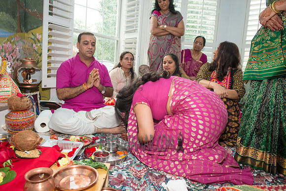 Khyaati and Joshua Ganesh Pooja - The Morar Home - Weatherford TX - 2017