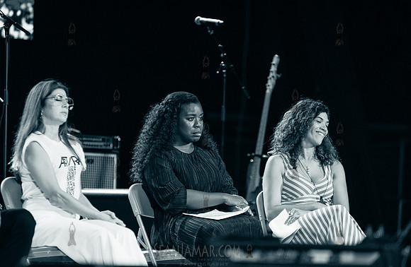 Marisa Tomei, Uzo Aduba and Laura Gomez - Voices of A People’s History - Rumsey Playfield Central Park - NYC - 2018