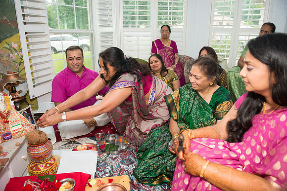 Khyaati and Joshua Ganesh Pooja - The Morar Home - Weatherford TX - 2017